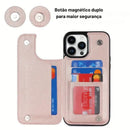 Case Carteira de couro para Iphone Puff