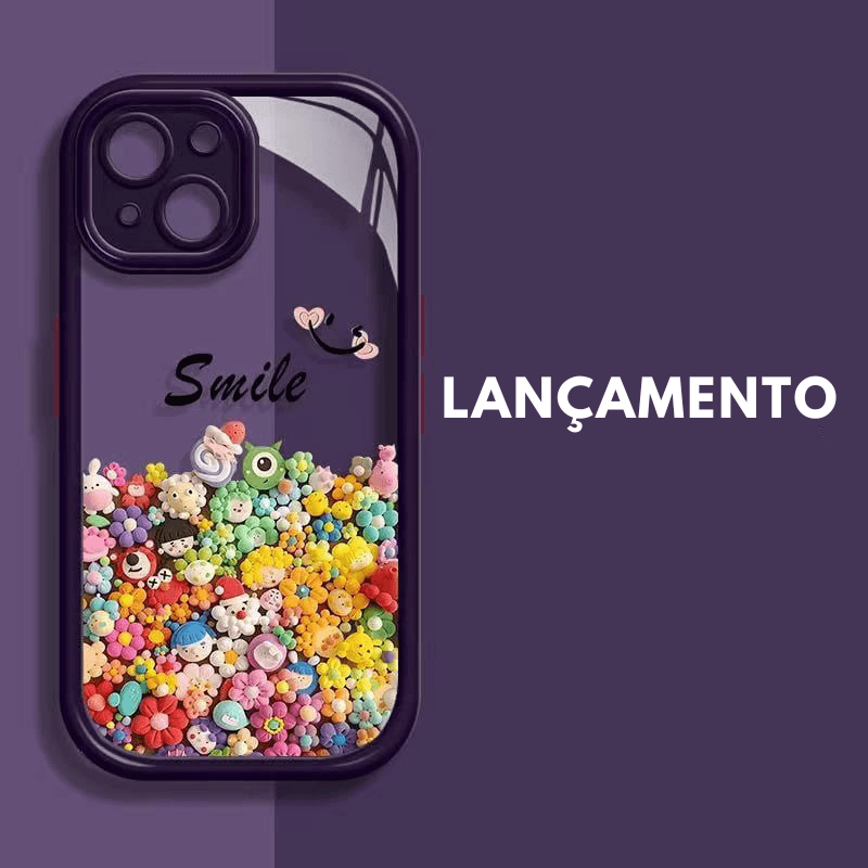 Novidade, capa protetora anti-queda fofa e requintada para celular